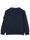 Kids Logo Patch Crewneck Cotton Sweatshirt Navy - STONE ISLAND - BALAAN 4