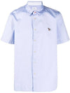 Zebra Patch Casual Fit Short Sleeve Shirt Light Blue - PAUL SMITH - BALAAN 2