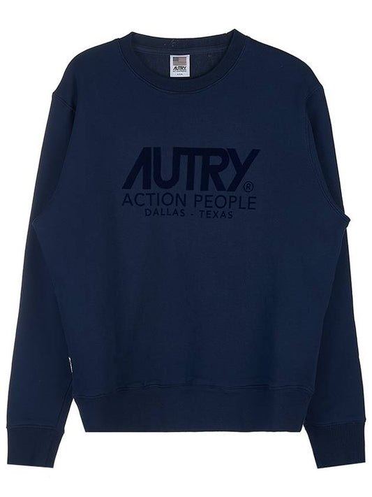 Logo Action People Sweatshirt Blue - AUTRY - BALAAN.