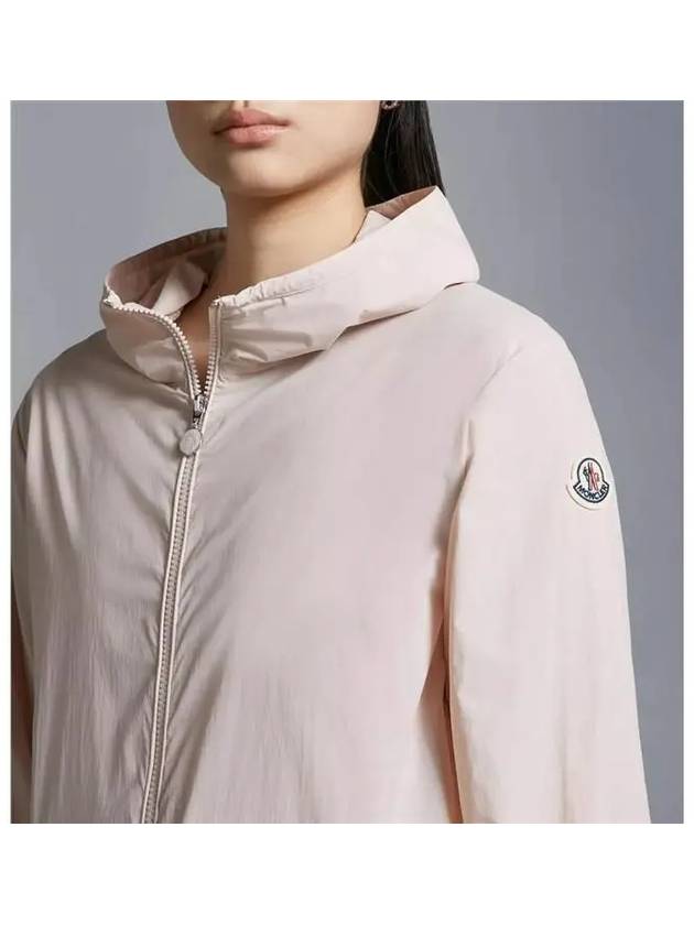 Fegeo Logo Patch Zip Up Hoodie Light Pink - MONCLER - BALAAN 3