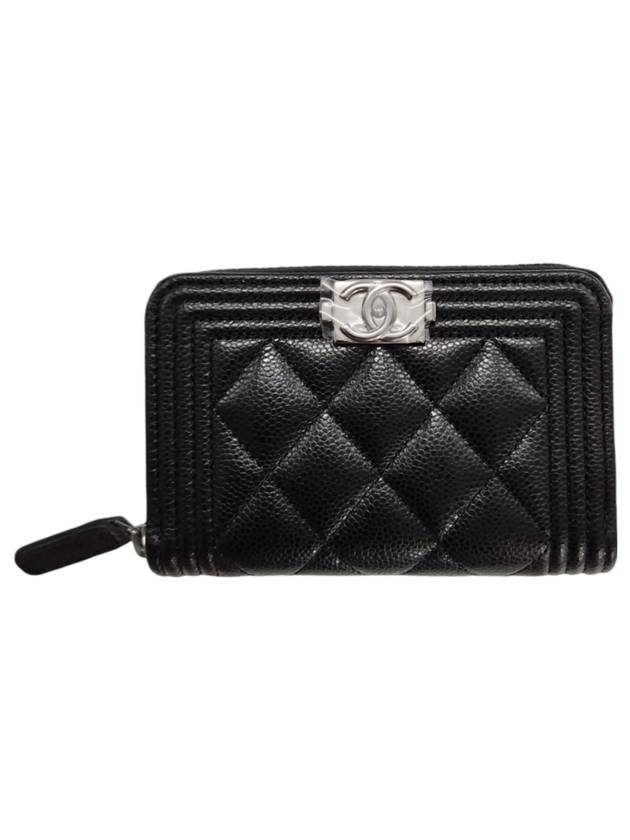 Boy Zipper Card Wallet Black - CHANEL - BALAAN 1