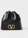 V Logo Signature Chain Napa Leather Bucket Bag Black - VALENTINO - BALAAN 2