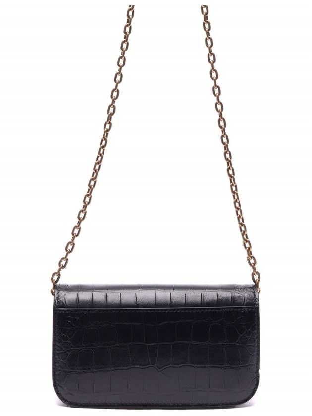 Gossip BB Logo Crocodile Chain Shoulder Bag Black - BALENCIAGA - BALAAN 5