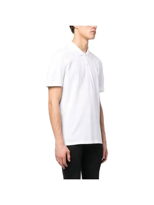 Skull Patch Short Sleeve Polo Shirt White - ALEXANDER MCQUEEN - BALAAN 1