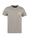 Double Logo Patch Short Sleeve T-Shirt Grey - MONCLER - BALAAN 1