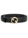 Blondie Thin Leather Belt Black - GUCCI - BALAAN 2