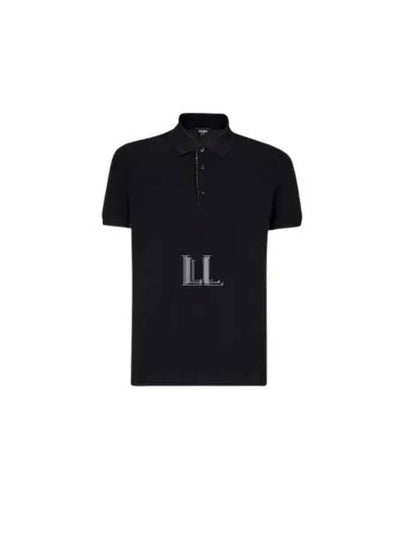 Piqué Polo Shirt Black - FENDI - BALAAN 2