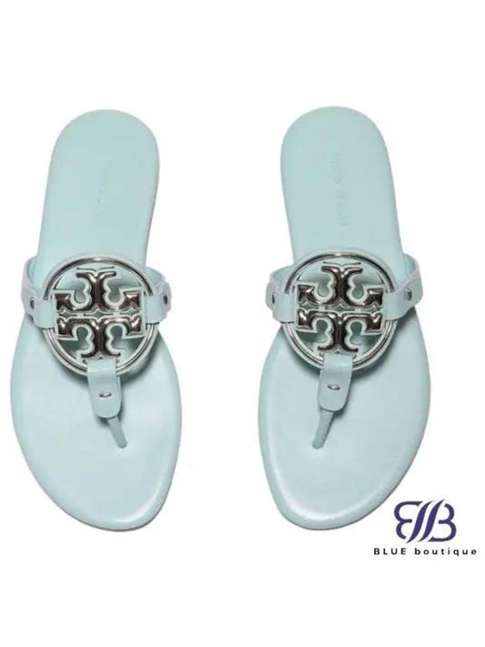 Women's Metal Miller Soft Flip Flops Light Blue - TORY BURCH - BALAAN 2