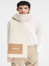 Logo Detail Fringe Muffler Beige - JACQUEMUS - BALAAN 4