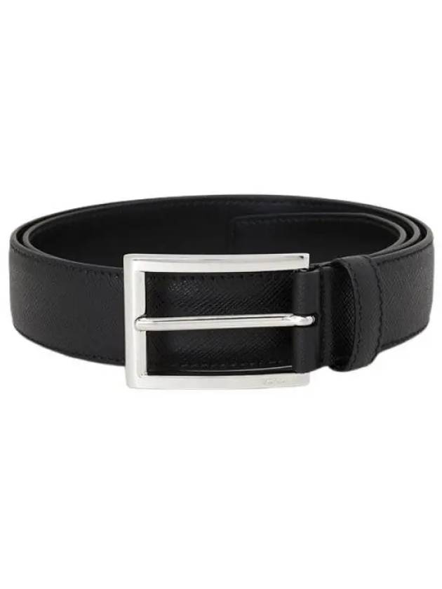 Men's Leather Belt Black - PRADA - BALAAN 2