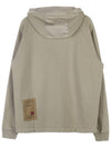 Garment Dyed One-Pocket Cotton Zip Up Hoodie Pale Taupe - TEN C - BALAAN 3