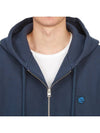 Tonal Fox Head Patch Comfort Zip Up Hoodie Ink Blue - MAISON KITSUNE - BALAAN 9