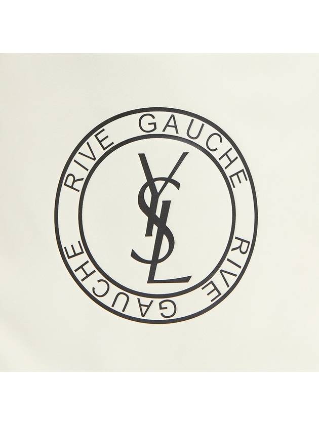 Rive Gauche Laced Leather Bucket Bag Cream - SAINT LAURENT - BALAAN 10