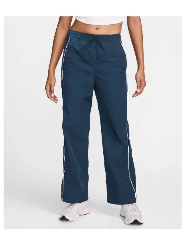 Windrunner High Waist Woven Open Hem Track Pants Armory Navy - NIKE - BALAAN 2