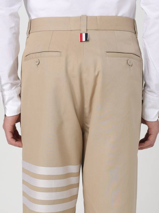 4 Bar Stripe Cotton Straight Pants Beige - THOM BROWNE - BALAAN 6