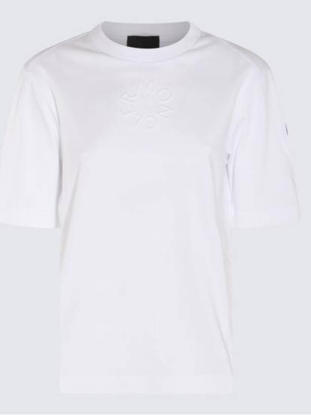 Embossed Logo Short Sleeve T-Shirt White - MONCLER - BALAAN 3