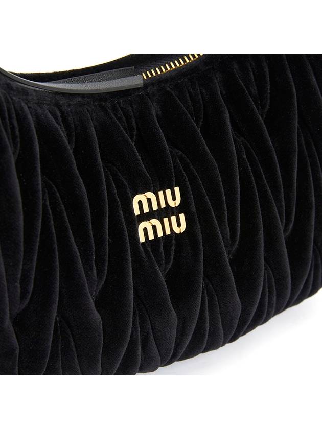 Wonder Matelasse Velvet Shoulder Bag Black - MIU MIU - BALAAN 8