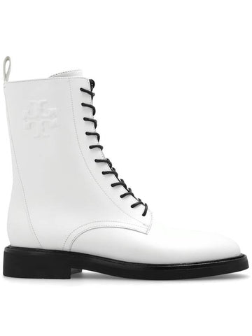 Tory Burch ‘Double T’ Combat Boots, Women's, White - TORY BURCH - BALAAN 1