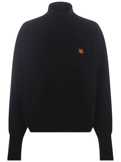 Boke Flower Wool Turtleneck Black - KENZO - BALAAN 2