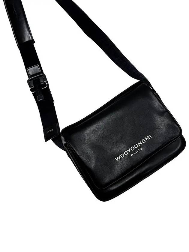 Logo Leather Messenger Bag Black - WOOYOUNGMI - BALAAN 4