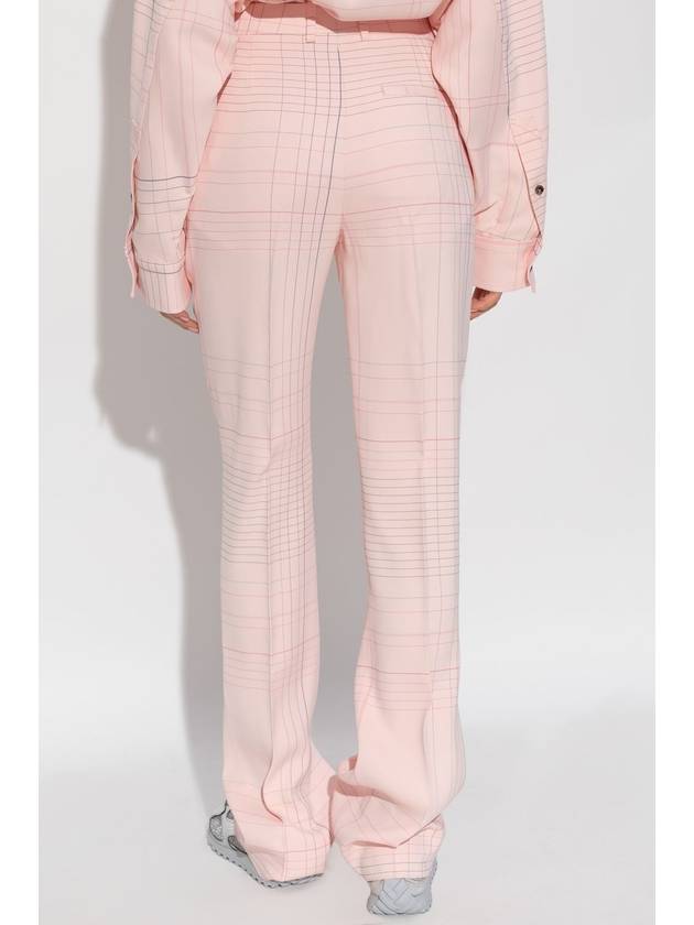 Bottega Veneta Plaid Pattern Pants, Women's, Pink - BOTTEGA VENETA - BALAAN 4