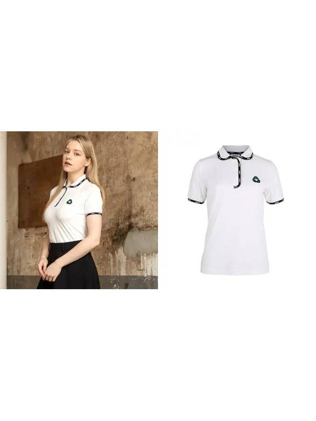 Golf Tennis Round Collar T-shirt White - AVAVE - BALAAN 3