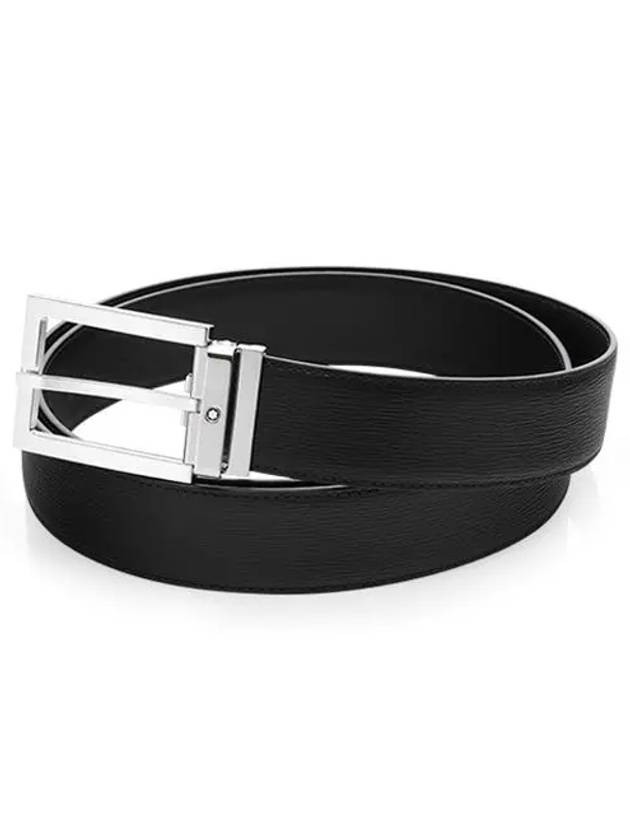 Steel Pin Buckle 35mm Leather Belt Black - MONTBLANC - BALAAN 3