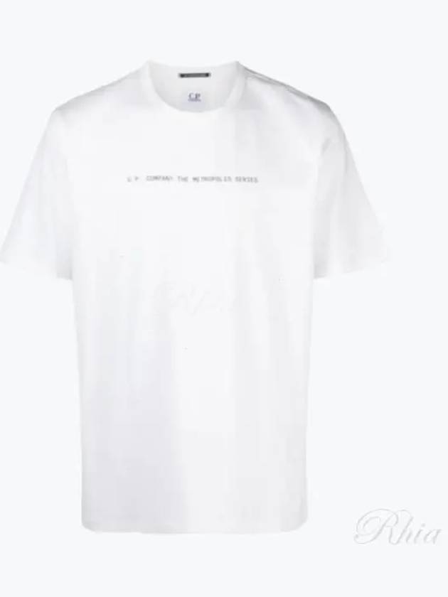 Mercerized Jersey Graphic Face Short Sleeve T-Shirt White - CP COMPANY - BALAAN 2