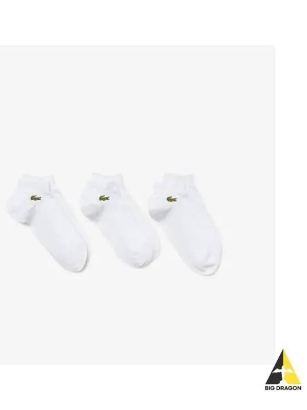 Jersey Ankle Tennis Sports Socks White - LACOSTE - BALAAN 1