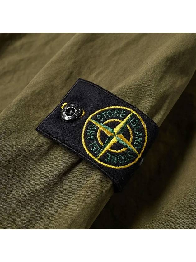 Men's Waffen Patch Cotton Pocket Old Effect Jacket Olive Green - STONE ISLAND - BALAAN.