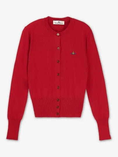 Bea Logo Wool Cardigan Red - VIVIENNE WESTWOOD - BALAAN 2