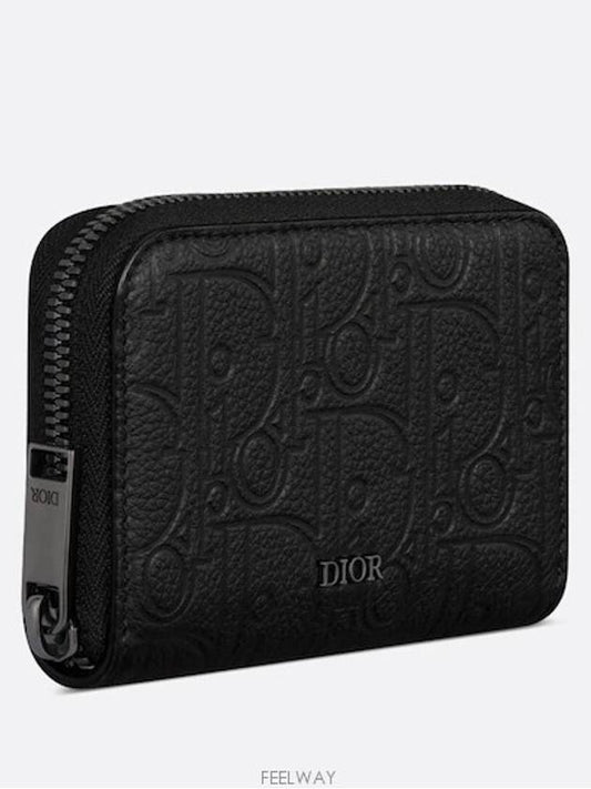 Zipper Coin Purse Black Dior Gravity Leather - DIOR - BALAAN 2