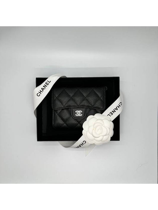 Domestic Department Store A S Available Classic Caviar Black Silver Ring Wallet AP0231 - CHANEL - BALAAN 2