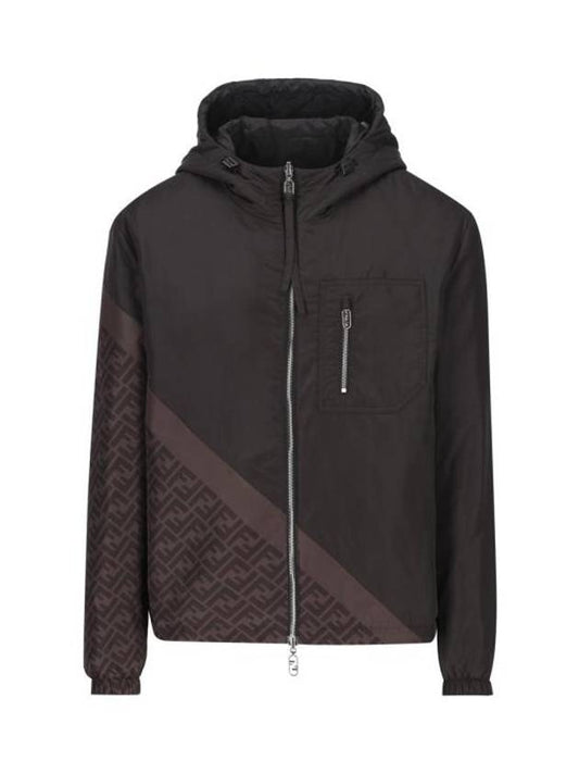 Nylon Windbreaker Jacket Black - FENDI - BALAAN 1