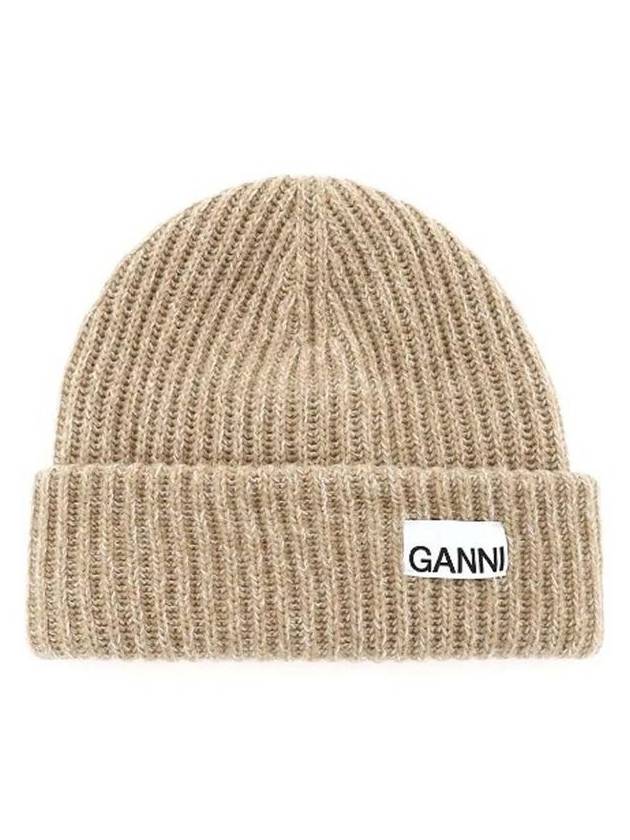 Logo Patch Knit Beanie Starfish - GANNI - BALAAN 2