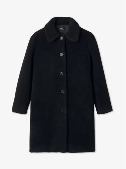 Katerine Wool Shearling Single Coat Black - A.P.C. - BALAAN 2