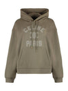 Logo Print Cotton Fleece Loose Hoodie KhakI - CELINE - BALAAN 2