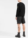 Men's Wappen Patch Crew Neck Wool Knit Top Black - STONE ISLAND - BALAAN 5