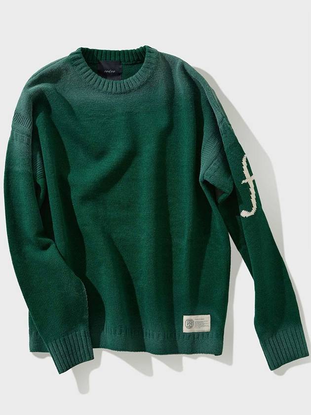 Vintage Washed Eprogo Round Pullover Green - FFEFF STUDIO - BALAAN 2