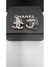 Crystal Two-tone CC Logo Earrings Silver Black - CHANEL - BALAAN 3