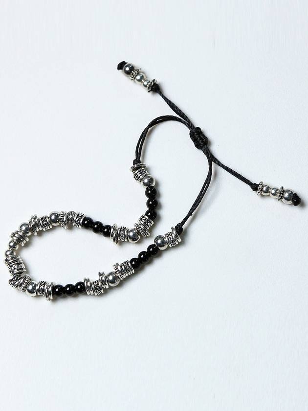 Black Antique Silver Beads Bracelet - KND - BALAAN 10