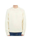 Men’s Merino Wool Knit Top White - TEN C - BALAAN 1