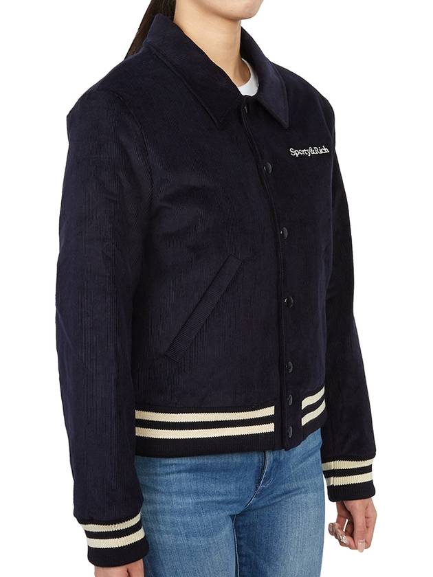 Wellness Corduroy Bomber Jacket Navy - SPORTY & RICH - BALAAN 5