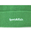 Logo Embroidered Wool Beanie Green - SPORTY & RICH - BALAAN 5