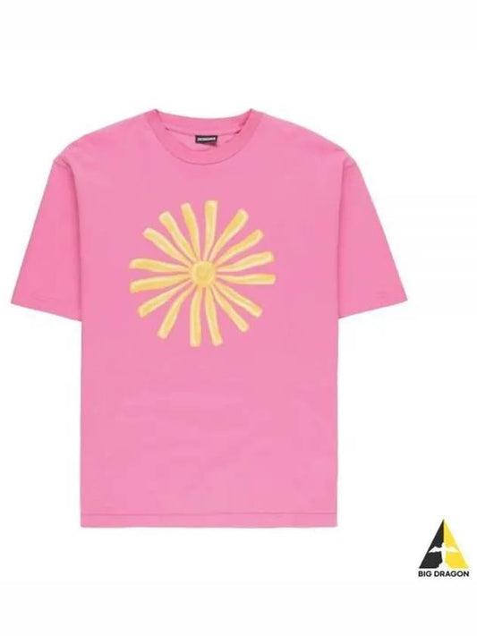 Men's Le Soleil Cotton Short Sleeve T-Shirt Pink - JACQUEMUS - BALAAN 2