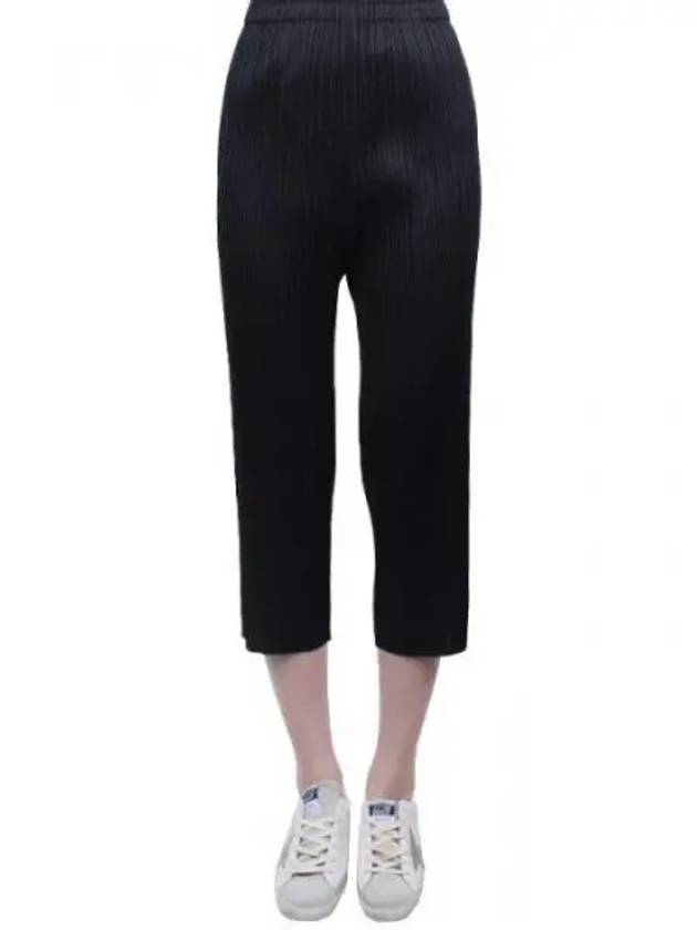 Pleated Basic Crop Pants Black - ISSEY MIYAKE - BALAAN 2