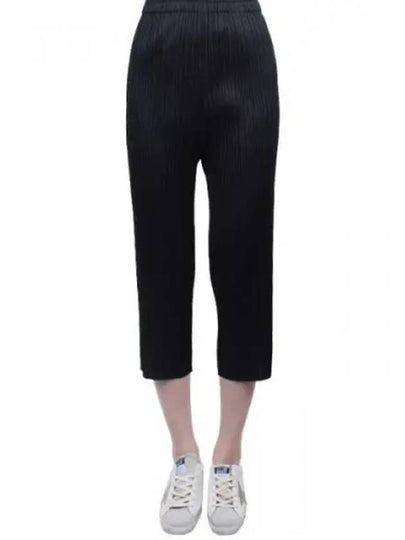 Pleated Basic Crop Pants Black - ISSEY MIYAKE - BALAAN 2