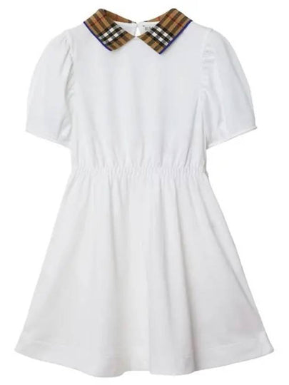 Kids Vintage Check Collar Dress White - BURBERRY - BALAAN 2