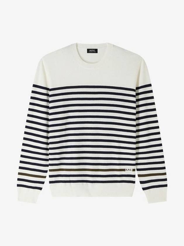 Bobby Striped Wool Knit Top Black Ivory - A.P.C. - BALAAN 2