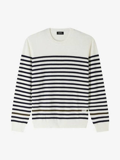 Bobby Striped Wool Knit Top Black Ivory - A.P.C. - BALAAN 2